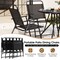 Costway 6 PCS Patio Dining Set Folding Chairs Glass Table Umbrella Garden